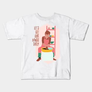 Pottery and Ceramics Wheel Kids T-Shirt